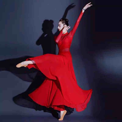 Women Girls Chinese folk Classical dance costumes modern dance ballet dresses opening dances swing skirts song and dance costumes for female