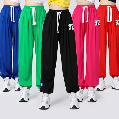 Women girls Jazz hip hop rapper dance pants Square dance aerobics cheerleader uniforms singer bloomers sports leisure group performance fitness single pants
