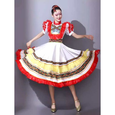 Women girls Russian folk dance costumes foreign European Palace film drama cosplay court dresses princesses film cosplay maid performance dresses