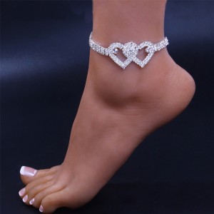 Women girls singers stage performance personality trend love anklet diamond shiny beach anklet popular accessories Anklet