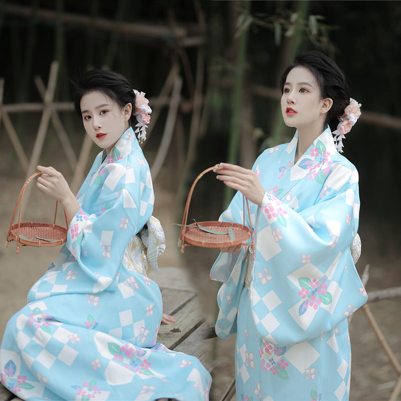 Women Janpanese kimono dresses God girl kimono yukata Retro Japanese style location photo shooting sakura costume