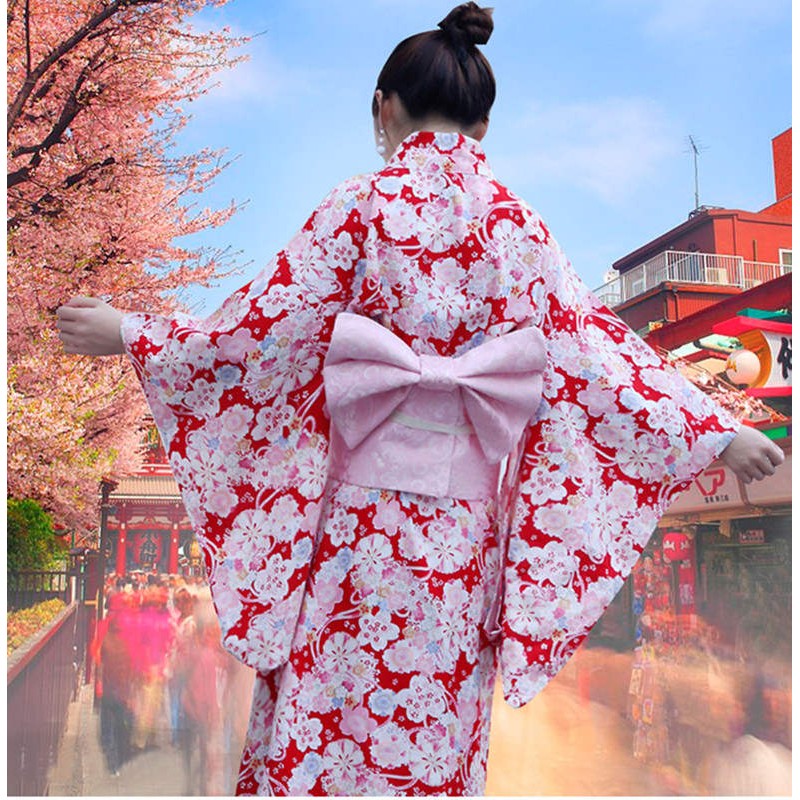 Women Japanese kimono dresses yukata cos anime photo performance costume traditional Sakura kimono female formal wear