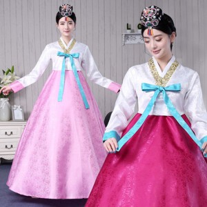 women Korean traditional hanbok costumes  female stage performance korean drama cosplay court dress 