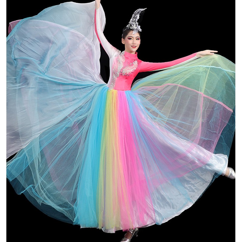Women Long Printed Gown Style Dress Size M | eBay