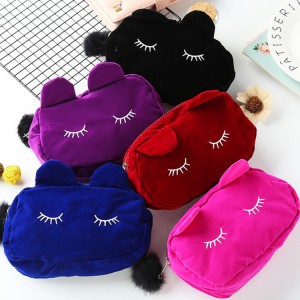 Women 's stage performance cosmetic storage cute cat bag wallet purse clutch bag