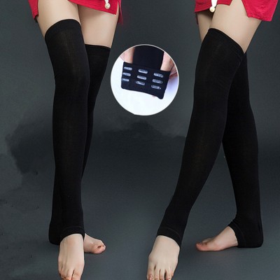 Women's belly modern dance leggings foot cover over knee length socks 