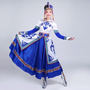 Women's cheap Chinese folk dance dresses Mongolian Dresses Mongolia Asian party cosplay costumes stage performance photos dance robes dress