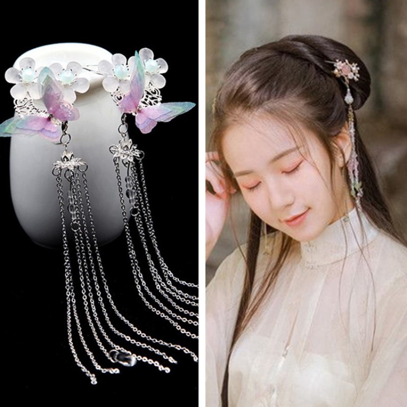 Women's chinese ancient folk dance hairpin fairy princess hanfu drama cosplay hair acessories