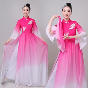 Women's chinese folk dance costumes fairy hanfu drama cosplay dresses yangko fan dress