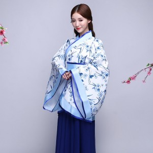Women's chinese folk dance dresses ancient traditional hanfu dres classical fairy drama cosplay Japanese korean kimono robes