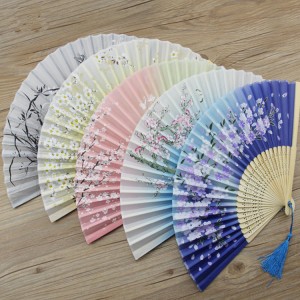 Women's Chinese folk dance fans handmade craft princess fairy drama cosplay ancient classical dance stage performance  silk like fabric fans