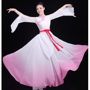 Women's chinese hanfu fairy princess drama cosplay dresses stage performance photos umbrella fan dance dresses