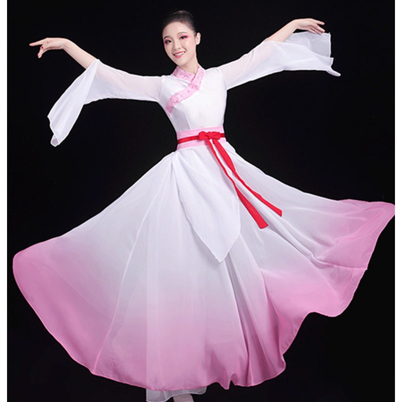 Women's chinese hanfu fairy princess drama cosplay dresses stage performance photos umbrella fan dance dresses