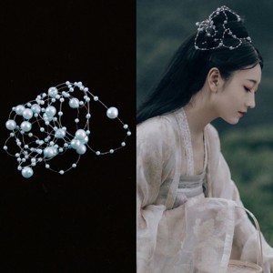 Women's Chinese hanfu princess beads hair accessories beads empress traditional dance hair decor