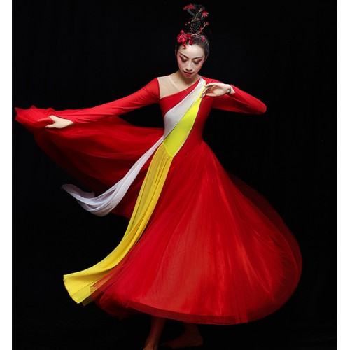 Women's chinese style classical modern dance dresses opening dance dresses stage performance chorus dresses costumes