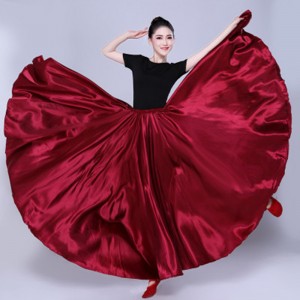 Women's flamenco skirt bull dance paso double dance skirts modern dance swing skirts only skirt