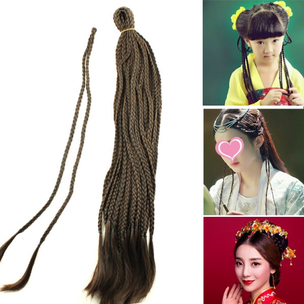 Women\'s girl chinese folk dance hair braids fairy princess ancient traditional  dance cosplay hair accessories- Content :20pcs Size : in width and  110cm in length