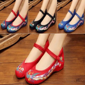 Women's girls chinese folk dance shoes stage performance opera drama cosplay stage performance embroidered shoes 3cm heels