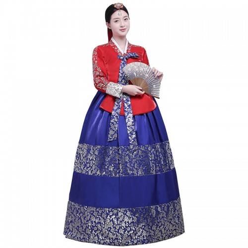 Women's korean traditional stage performance hanbok dress drama cosplay dress korean folk dance costumes