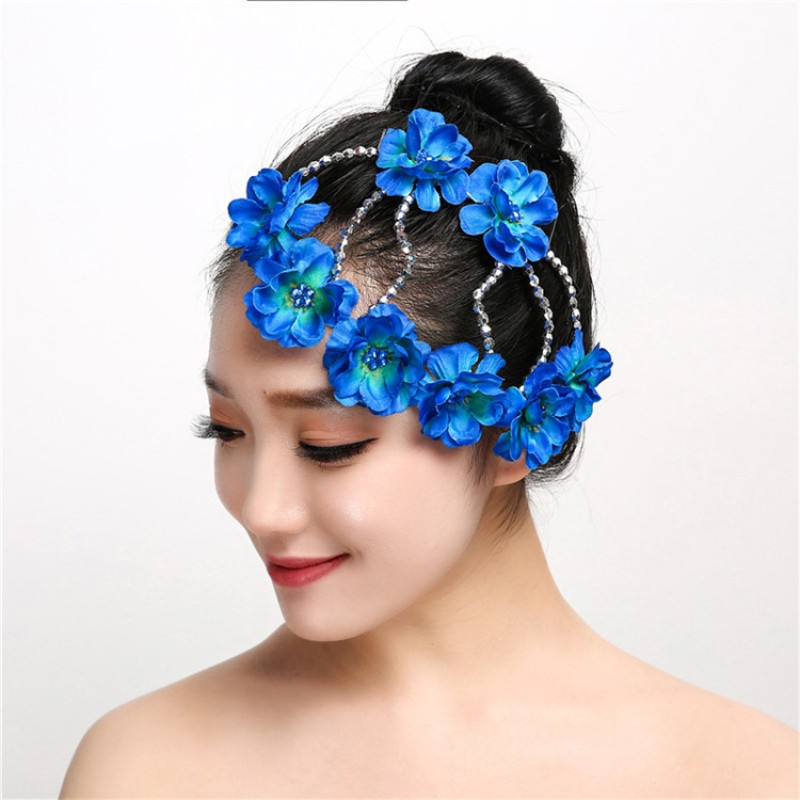 Women's modern dance hair accesories headdress jazz singers host waltz ballroom hair flowers