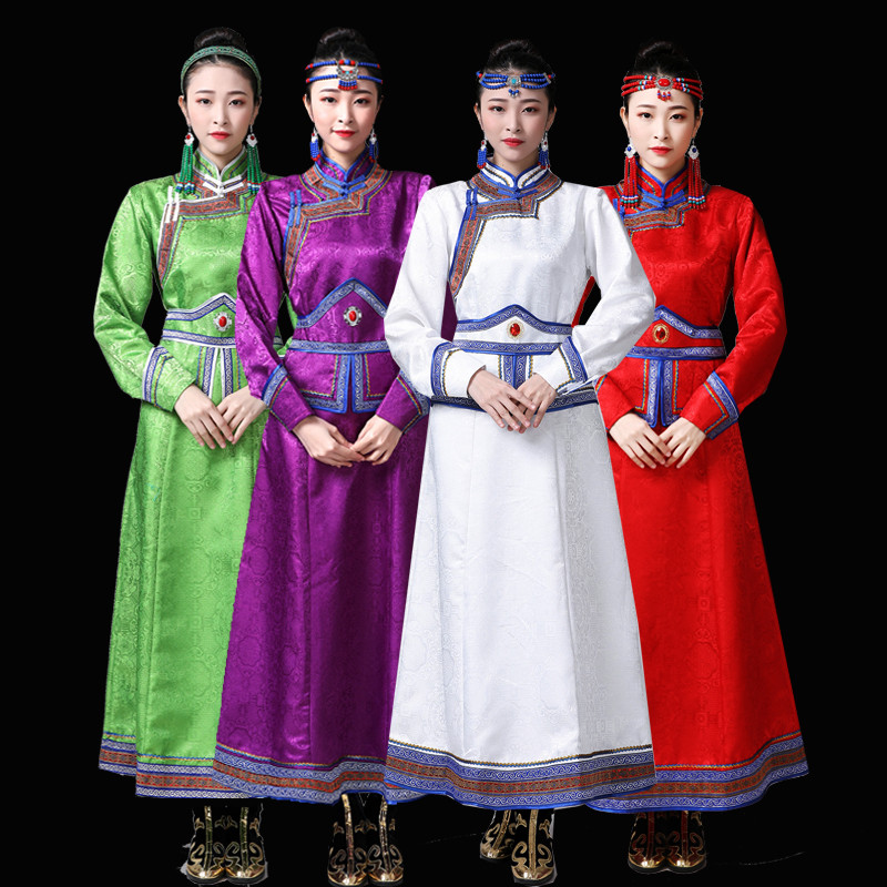 Women's Mongolian dance dresses Mongolia drama ethnic minority performance robes