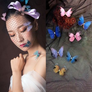 Women's stage performance fairy drama cosplay butterfly hairpin host singers photos cosplay hair clip 