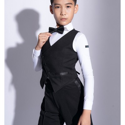 Youth Junior Latin dance waistcoat boys professional competition vest Boys examinations regulation clothes single vest for Baby